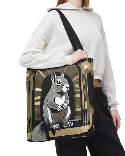 Art Deco Squirrel, Tote Bag with Cotton Handles For Everyday Use, 3 Sizes