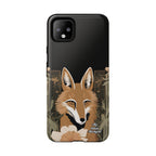 Art Deco Coyote with Flower, Cell Phone Case - Apple, Samsung, Google Pixel