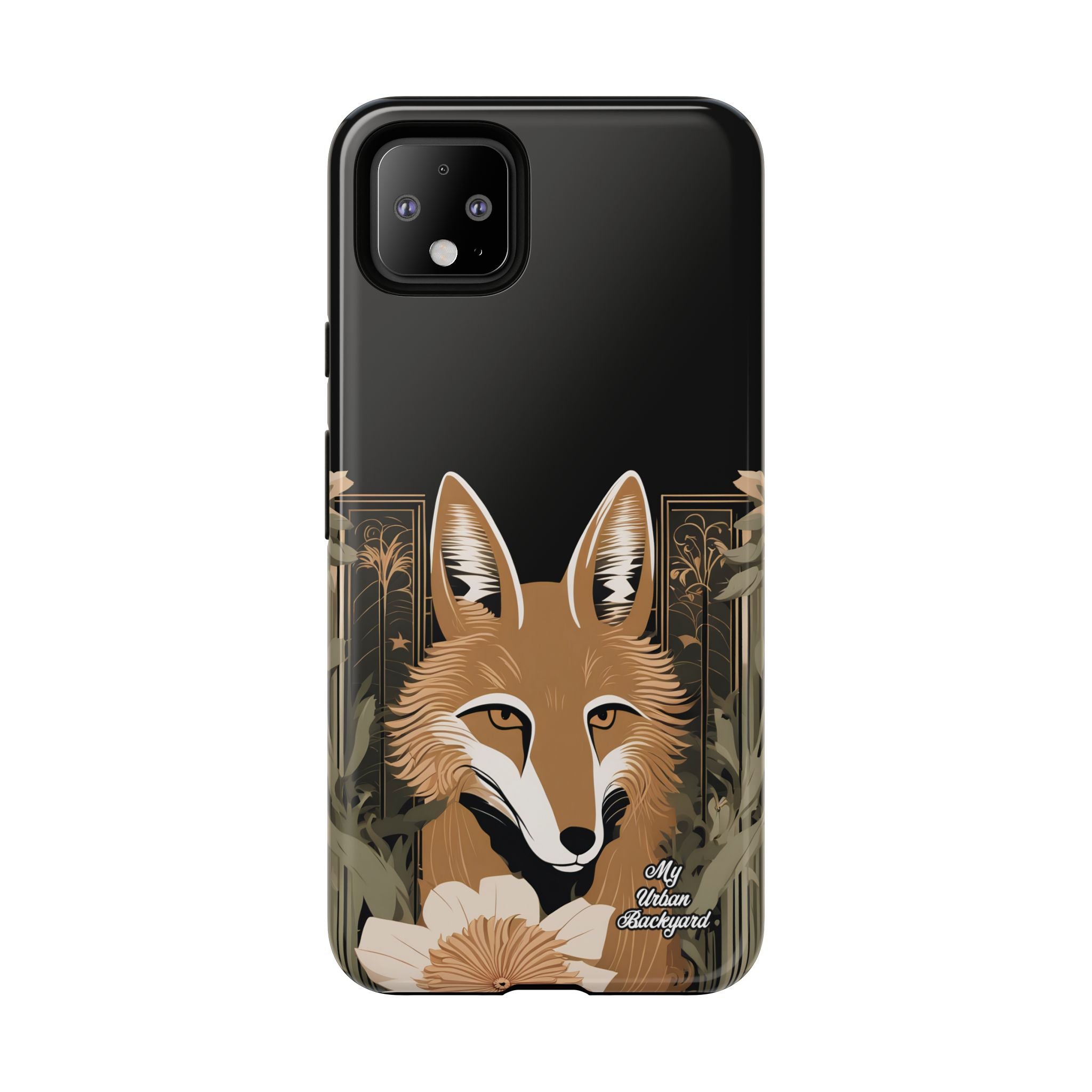 Art Deco Coyote with Flower, Cell Phone Case - Apple, Samsung, Google Pixel