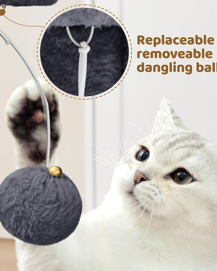 Yaheetech 23.5in Cat Tree Tower, Cat Condo with Sisal-Covered Scratching Posts, Cat House Activity Center Furniture for Kittens, Cats and Pets - Dark Gray