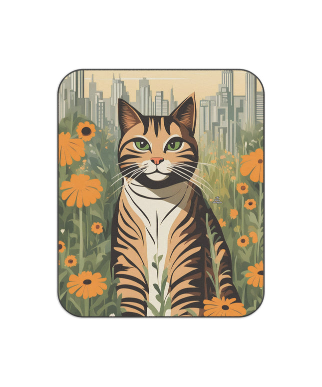 Finn Purrington, Cat Outdoor Picnic Blanket, Water-Resistant Bottom, 51" × 61"