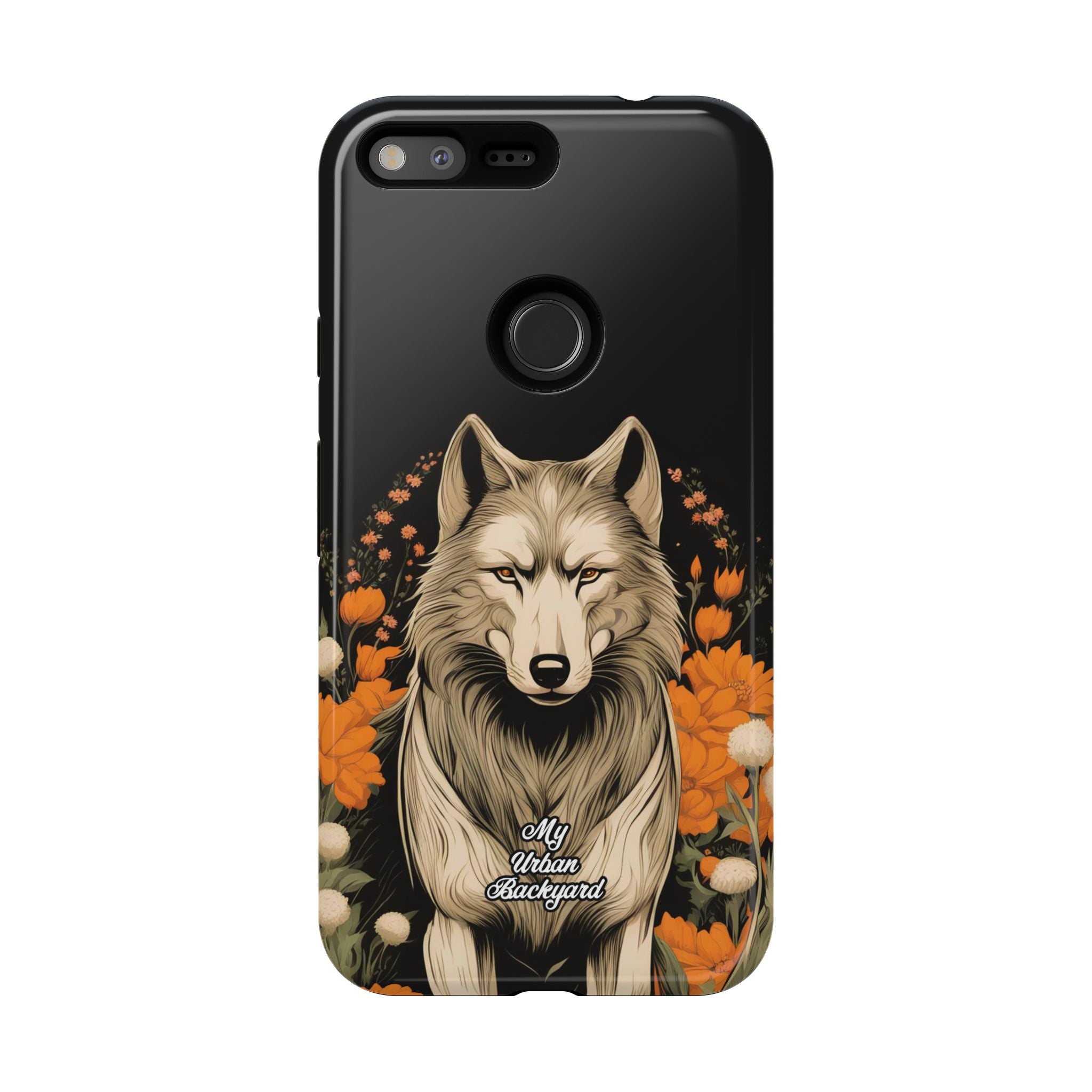Wolf with Flowers, Animal Cell Phone Case - Apple, Samsung, Google Pixel
