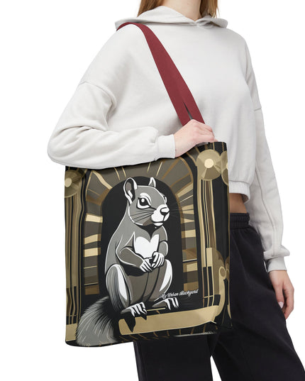 Art Deco Squirrel, Tote Bag with Cotton Handles For Everyday Use, 3 Sizes