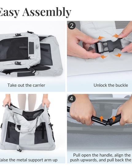 PetMasion Extra Large Cat Carrier for 2 Cats, Collapsible Soft Sided Pet XL Crate for Large Mudium Big Cat 20lbs+, Car Travel Portable Bag for Long Trips Ride 24"x16.5"x16.5"