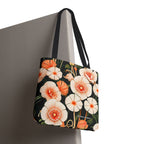 Art Deco Flowers Tote Bag with Cotton Handles For Everyday Use, 3 Sizes