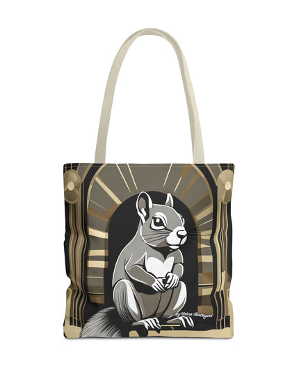 Art Deco Squirrel, Tote Bag with Cotton Handles For Everyday Use, 3 Sizes