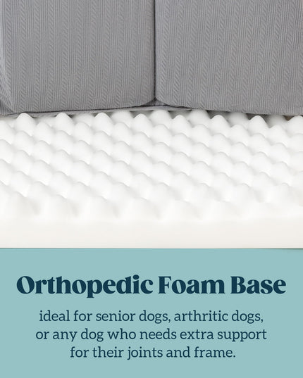 Pelzin Orthopedic Dog Bed House - Dog House Indoor with Egg-Crate Foam - Tent Bed with Waterproof Lining & Nonskid Bottom, Ideal for Extra Large Breeds & Fits 42-Inch Crate - 41"x27", Charcoal