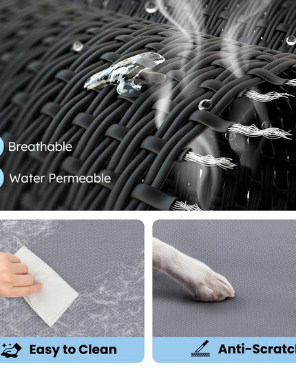 Heeyoo Elevated Dog Bed, Cooling Raised Pet Cot with Chew Proof Mesh Fabric and Steel Frame, Portable Dog Cot Bed with No-Slip Rubber Feet for Outdoor Indoor Use
