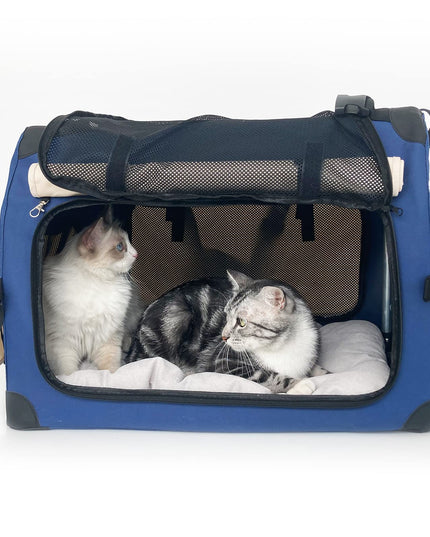 Purrpy Large Cat Carrier 24x16.5x16.5in Soft-Sided Portable Folding Small Medium Dog Pet Carrier, with Comfortable Mat, Indoor & Outdoor Travel Collapsible Cat & Dog Crate