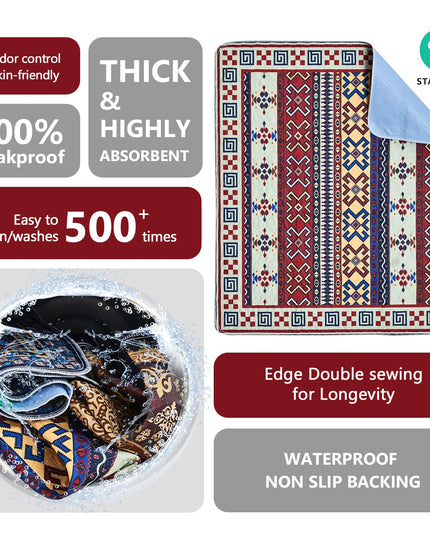 Qeils Washable Pee Pads, Reusable Puppy Pads Super Absorbent Leakproof Dog Training Pads, Non-Slip Wee Wee Pads for Crate, Floor, Potty Pads Feeding Mat Dog Pee 2 Pack 48"x48"