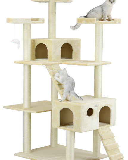 Go Pet Club Cat Tree, 50W x 26L x 72H, Beige