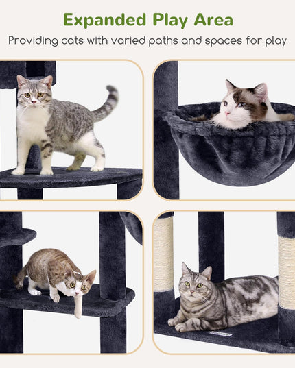 Globlazer F83 Giant Cat Tree, 83 inch Cat Tree for Indoor Cats Large Adult, XXL Cat Tower with 9 Scratching Posts for 20lb+ Heavy Duty Large Adult Cats, Dark Grey