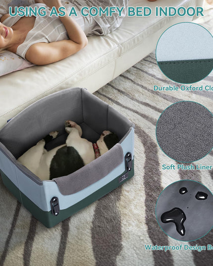 A4Pet Small Dog Car Seat for Small Dogs - Dog Booster Car Seat for Small Dogs Under 25, Portable Dog Crate for Car Seat with Patent Buckles, Clip-On Safety Leash, Pet Travel Carrier, Fits Most Cars