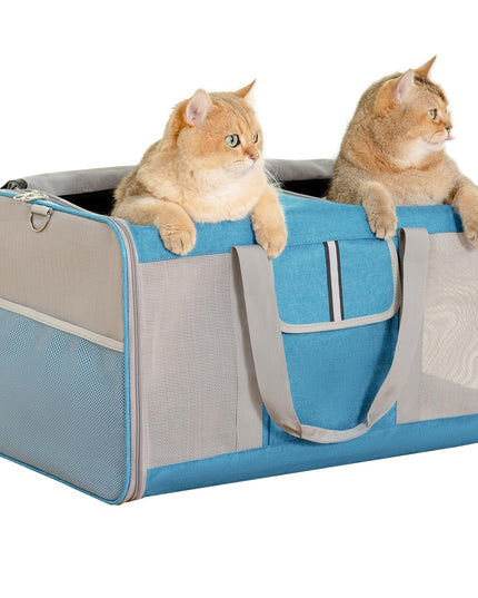 Sedioso Large Cat Carrier for 2 Cats, 24x 14x 16in Pet Carrier for Cat and Dog Up to 40lbs, All-Sided Mesh Large Cat Carrier with Great Ventilation, Portable Soft Sided Pet Carrier for Traveling