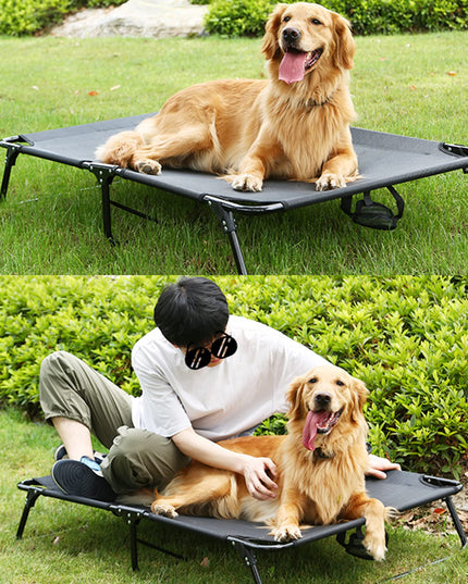 M JJYPET Elevated Raised Small Meduim Dog Bed Cots,Cooling Foldable No Assembly Need Pet Hammock Bed with Breathable Mesh, Indoor Outdoor Dog Pet Bed for Small Meduim Dogs, Chew Proof, Black