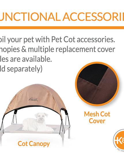 K&H Pet Products Comfy Pet Cot Elevated Pet Bed Chocolate/Tan Small 22 X 17 X 7 Inches