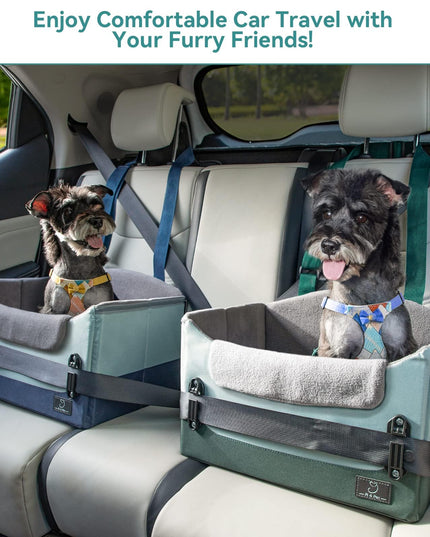 A4Pet Small Dog Car Seat for Small Dogs - Dog Booster Car Seat for Small Dogs Under 25, Portable Dog Crate for Car Seat with Patent Buckles, Clip-On Safety Leash, Pet Travel Carrier, Fits Most Cars