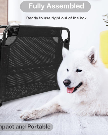 CAREDPETS Raised Elevated Cooling Dog Bed Cot w/Bolster for Large Jumbo XL XXL Sized Dogs, Portable Foldable Indoor/Outdoor Cooling Pet Hammock, No Assembly Needed, 54x30x9 (Black)