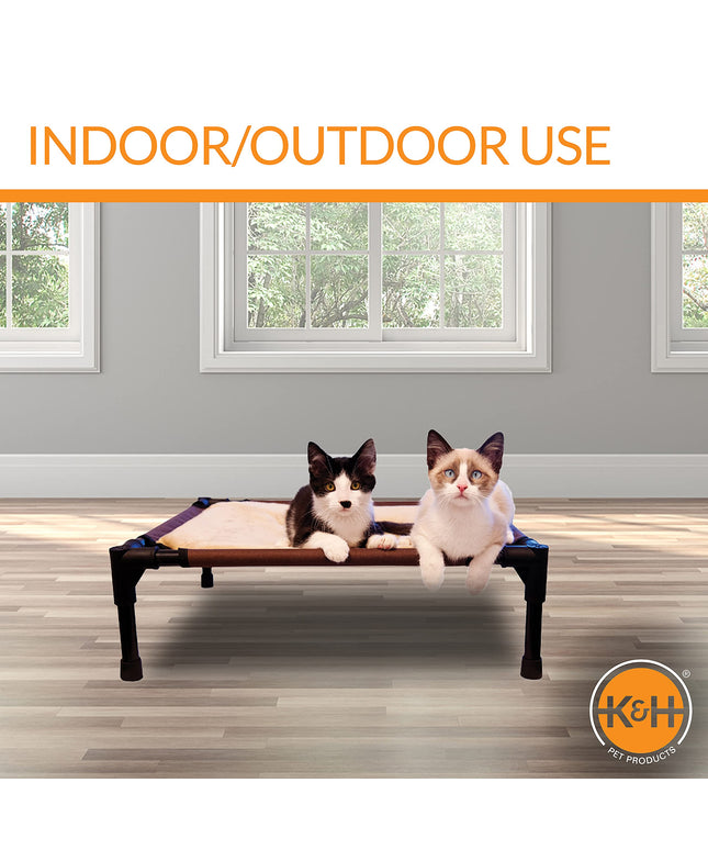 K&H Pet Products Comfy Pet Cot Elevated Pet Bed Chocolate/Tan Small 22 X 17 X 7 Inches