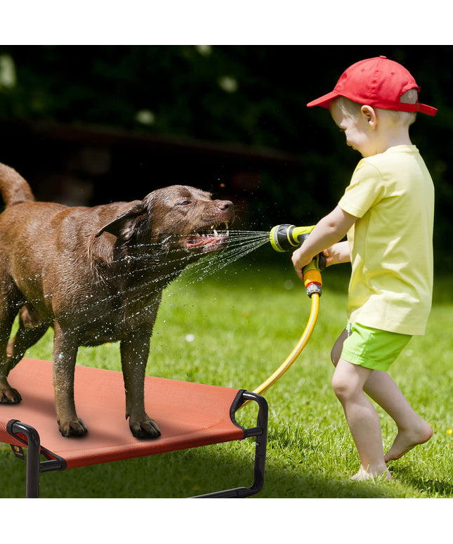 Veehoo Elevated Outdoor Dog Cot - Raised Small Dog Bed with Cooling Mesh, Anti-Slip Feet, Medium Size, CWC2201CP