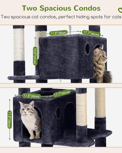 Globlazer F83 Giant Cat Tree, 83 inch Cat Tree for Indoor Cats Large Adult, XXL Cat Tower with 9 Scratching Posts for 20lb+ Heavy Duty Large Adult Cats, Dark Grey