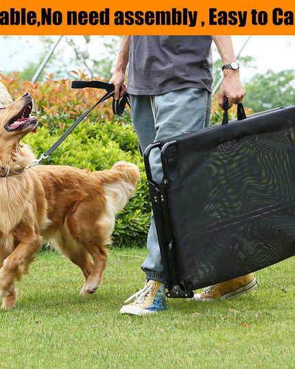 M JJYPET Elevated Raised Small Meduim Dog Bed Cots,Cooling Foldable No Assembly Need Pet Hammock Bed with Breathable Mesh, Indoor Outdoor Dog Pet Bed for Small Meduim Dogs, Chew Proof, Black