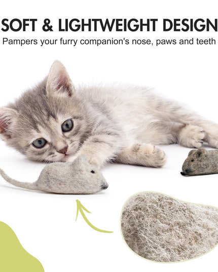 MEWOOFUN Feline Bundle: Elevated Cat Bed, Wool Ball & Mouse Toys - Premium Comfort and Play for Your Beloved Cat