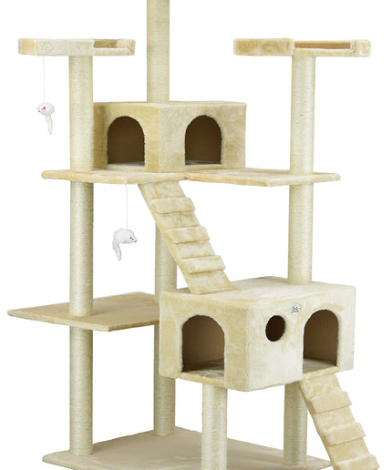 Go Pet Club Cat Tree, 50W x 26L x 72H, Beige