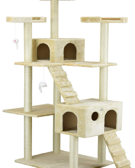 Go Pet Club Cat Tree, 50W x 26L x 72H, Beige