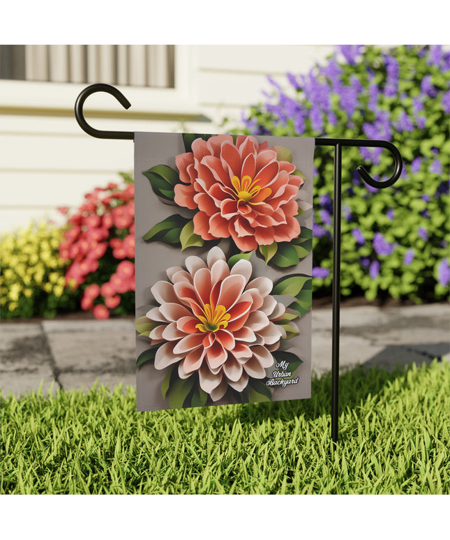 Peach-Colored Flowers, Garden Flag for Yard, Patio, Porch, or Work, 12"x18" - Flag only