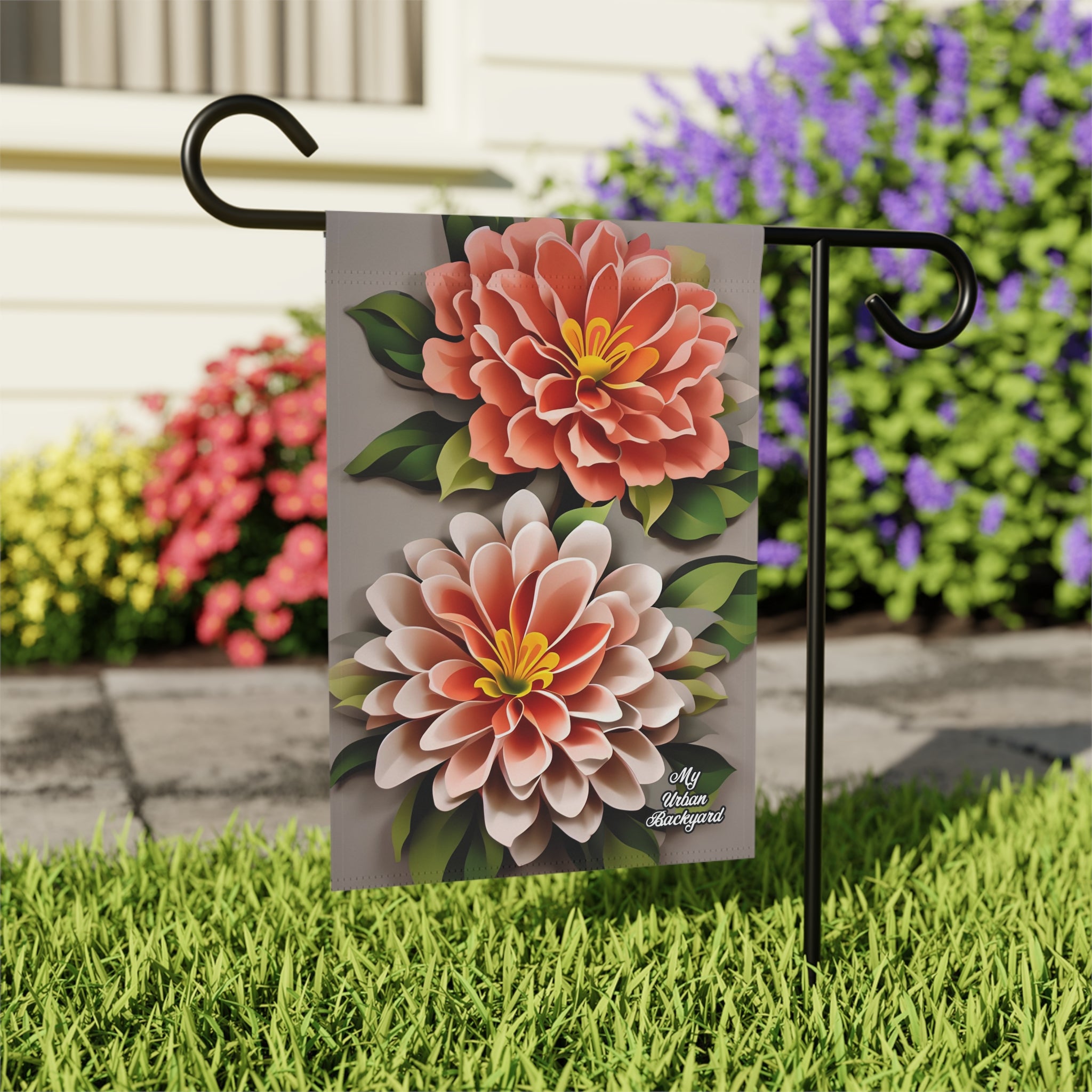 Peach-Colored Flowers, Garden Flag