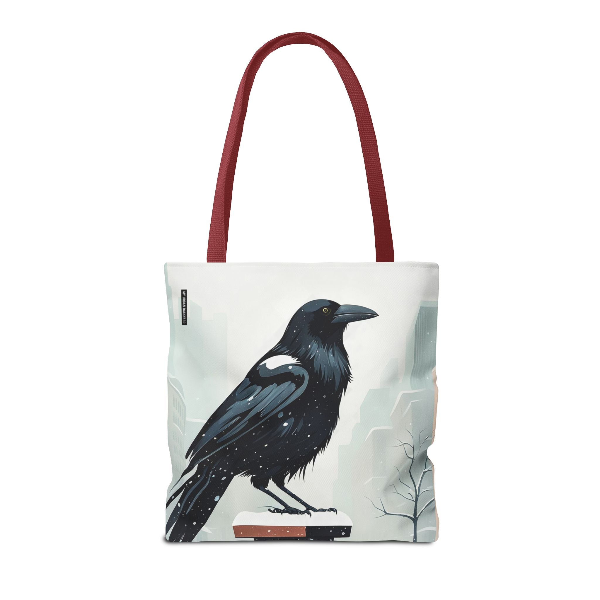 Winter Crow Tote Bag with Cotton Handles For Everyday Use, 3 Sizes