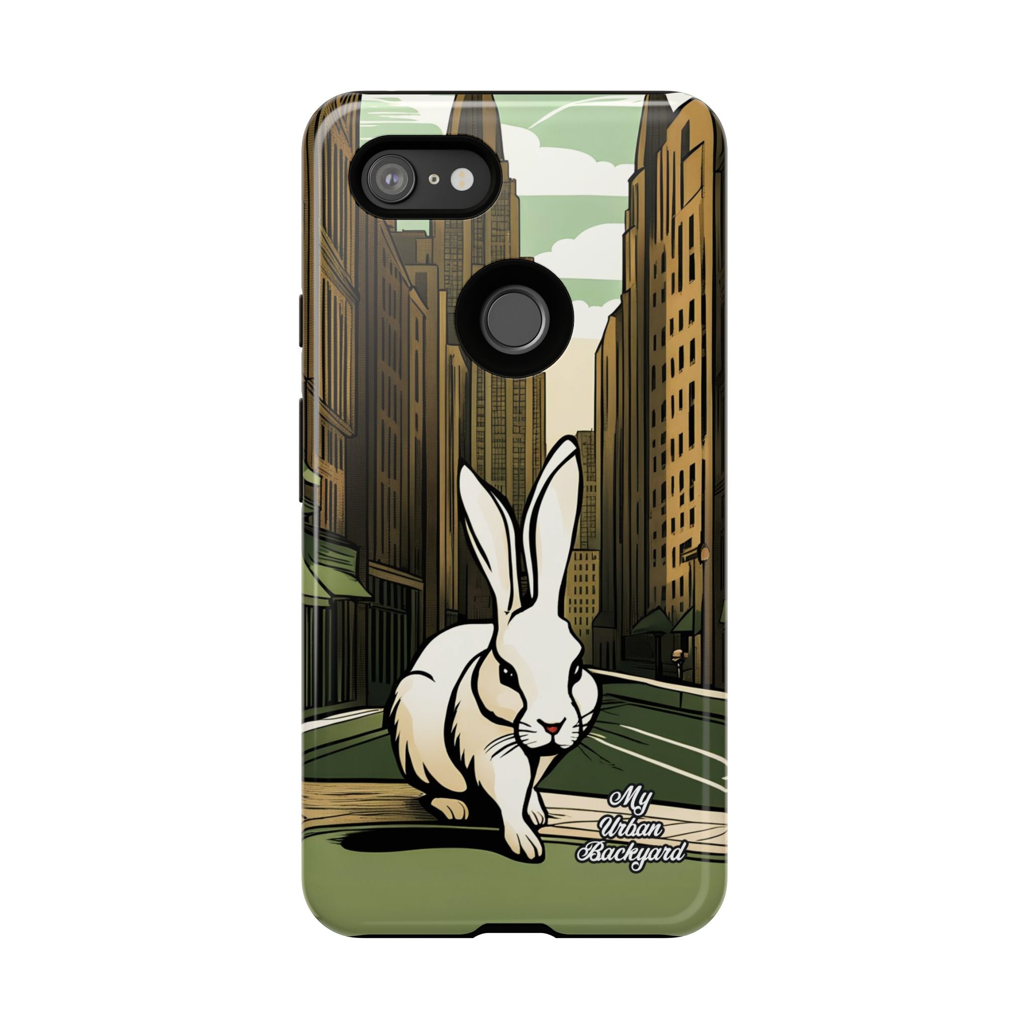 White Rabbit on a City Street, Cell Phone Case - Apple, Samsung, Google Pixel