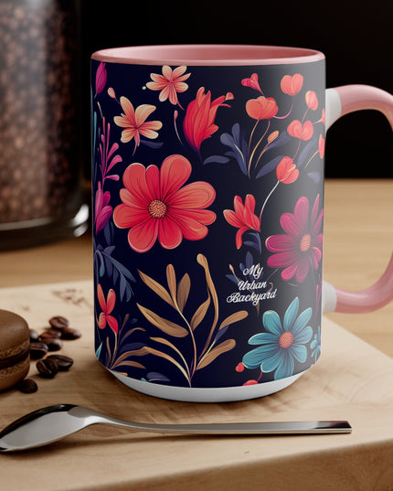 Night Blooming Wildflowers, Ceramic Mug - Perfect for Coffee, Tea, and More!