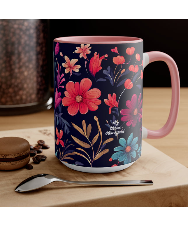 Night Blooming Wildflowers, Ceramic Mug - Perfect for Coffee, Tea, and More!