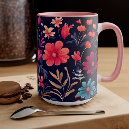 Night Blooming Wildflowers, Ceramic Mug - Perfect for Coffee, Tea, and More!