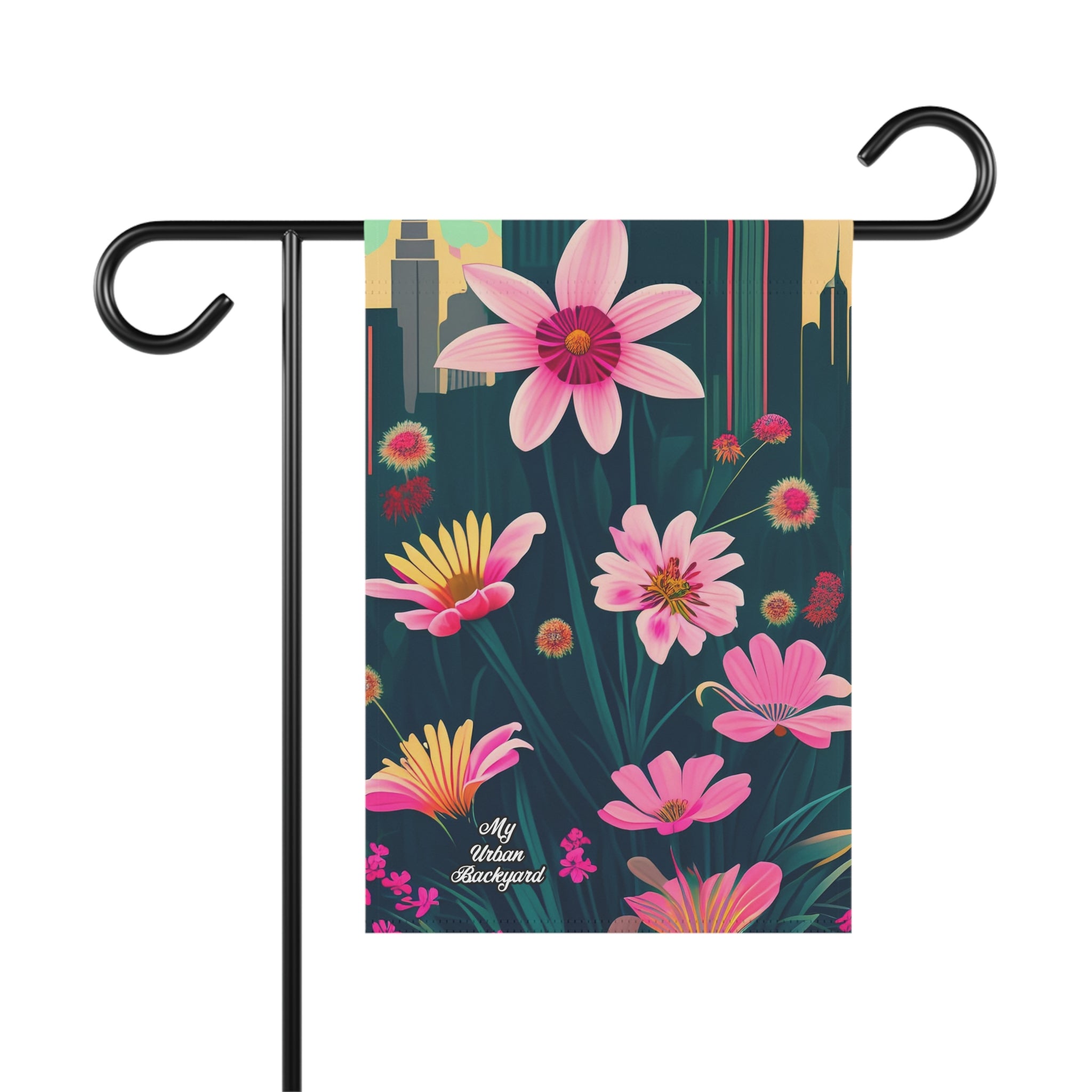 Pink Urban Wildflowers, Garden Flag