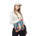 Colorful Bird, Everyday Tote Bag w Cotton Handles