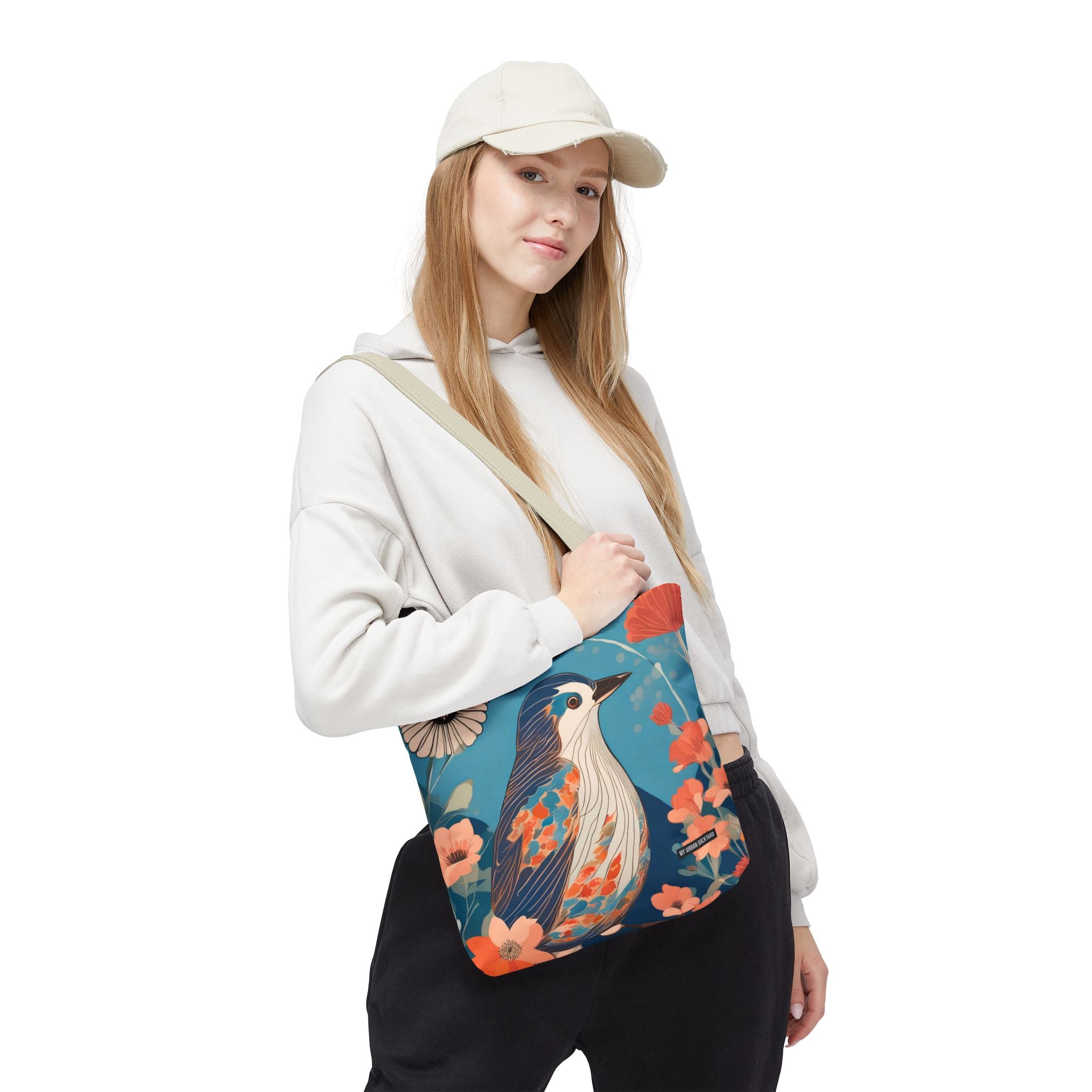 Colorful Bird, Everyday Tote Bag w Cotton Handles