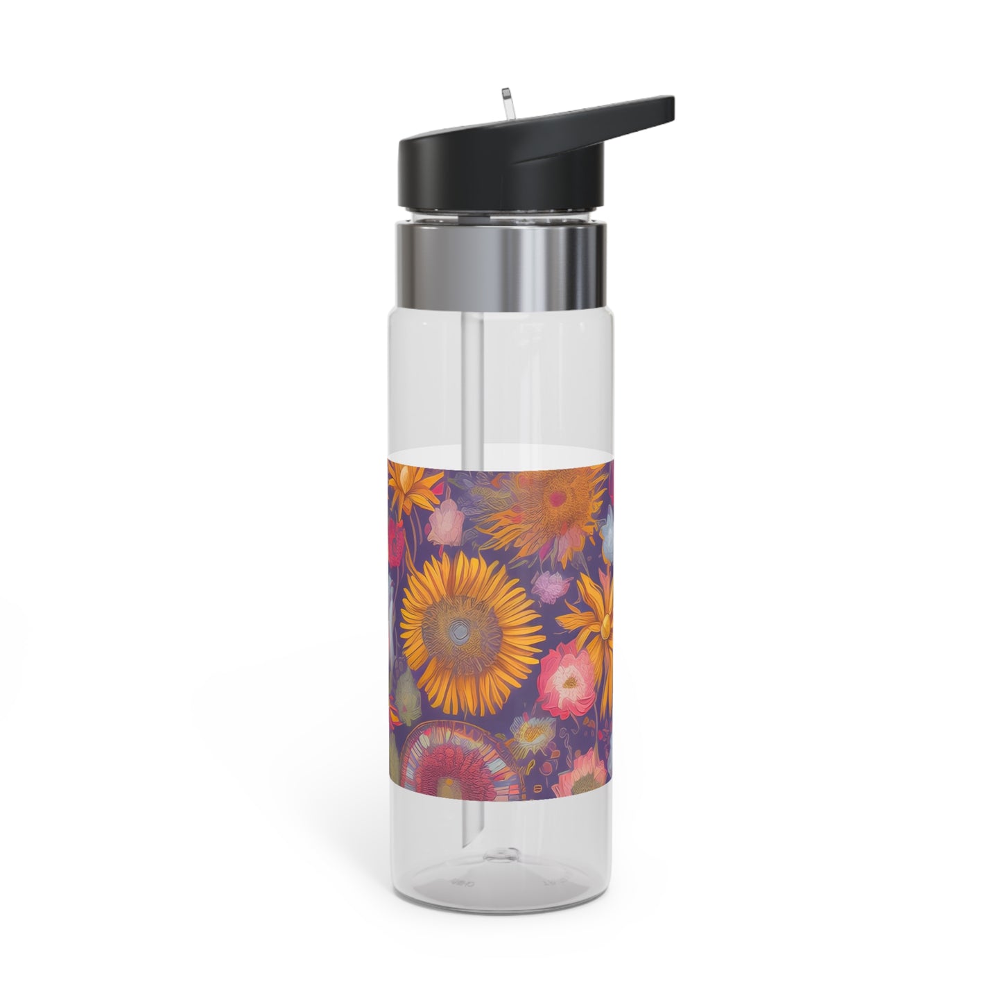 Abstract Flowers, 20oz Sport Water Bottle, BPA-Free, Tritan™ plastic