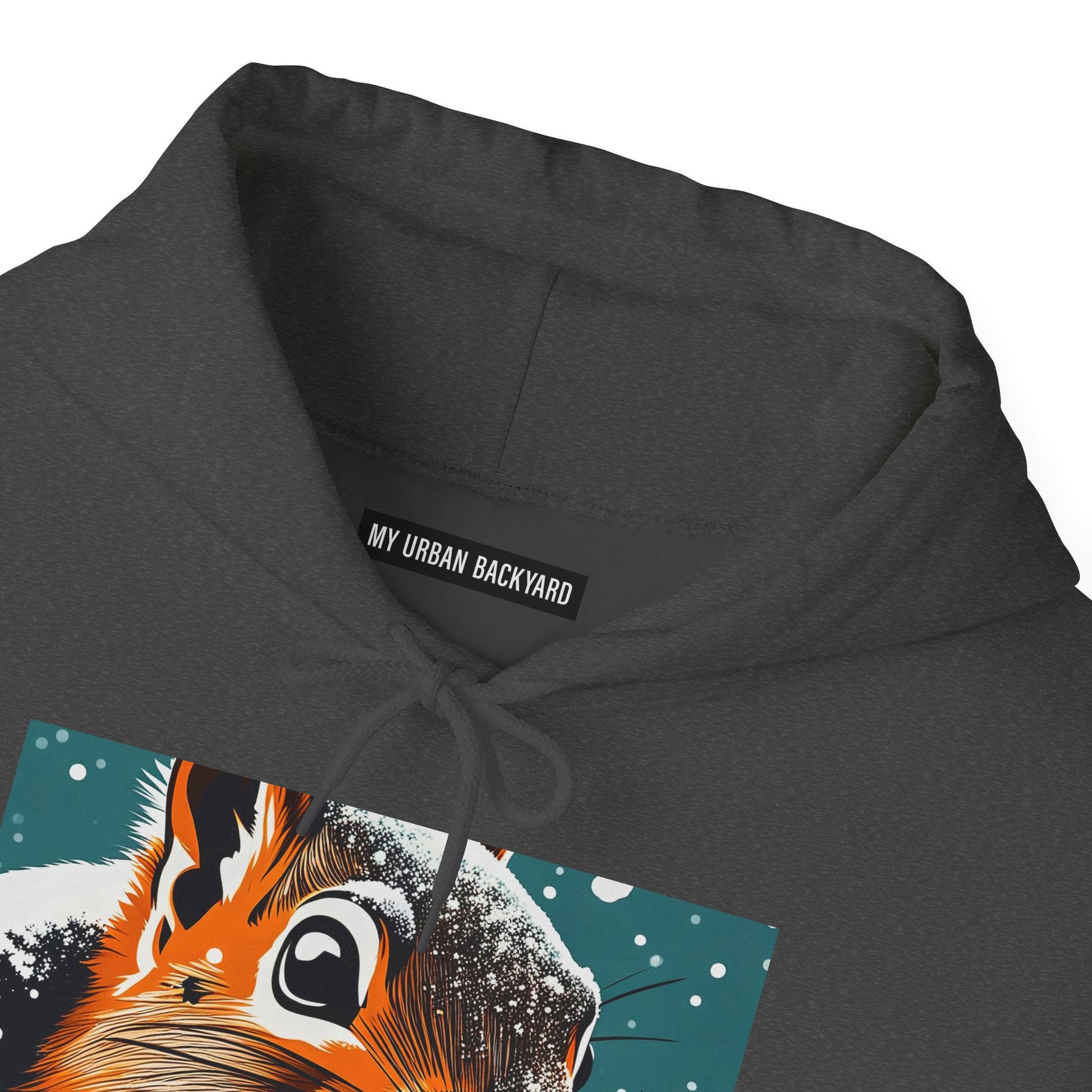 Winter Squirrel Sweatshirt - Unisex Heavy Blend Hooded, Cute Animal Apparel, Winter Fashion, Gift for Nature Lovers, Snowy Days, Cozy Wear