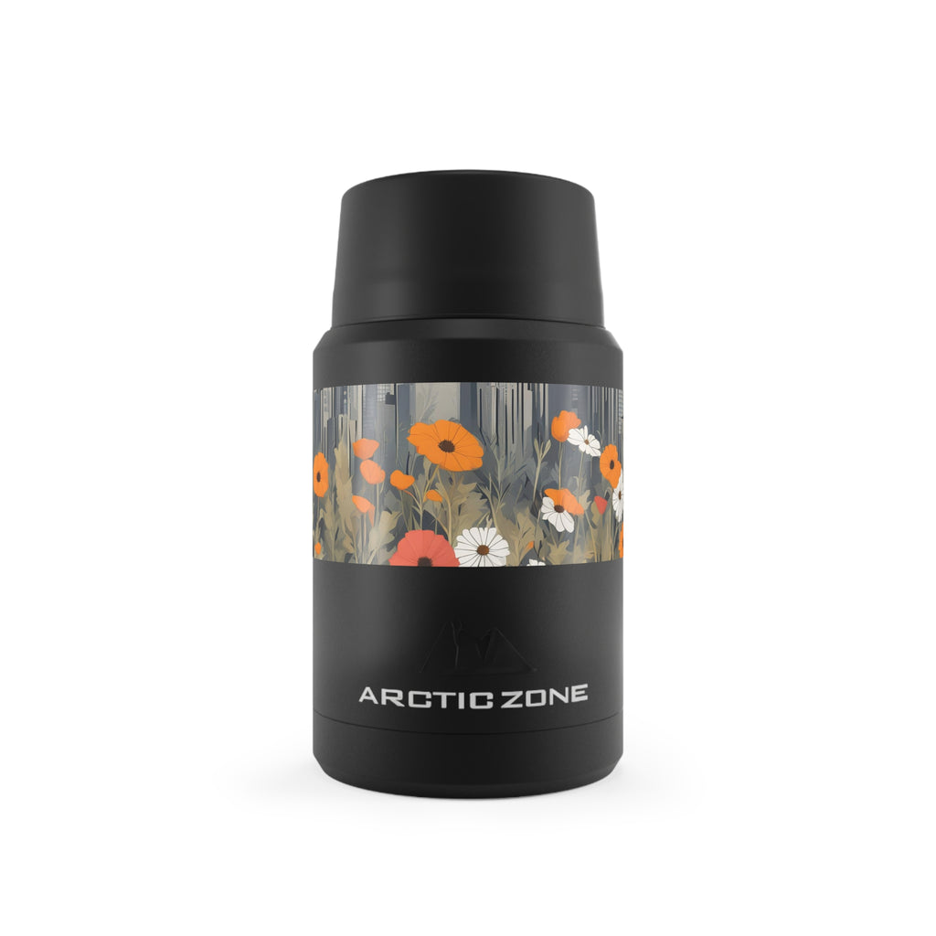 Urban Wildflowers, Reusable Insulated Food Storage Container with Spoon – 16.9oz