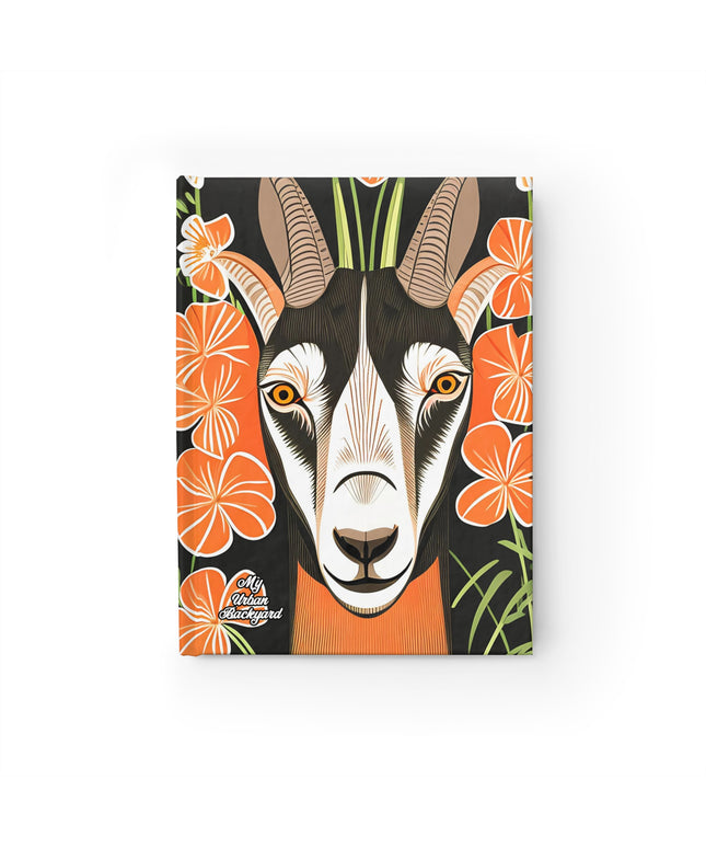 Goat with Orange Flowers, Hardcover Notebook Journal - Write in Style