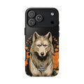Wolf with Flowers, Animal Cell Phone Case - Apple, Samsung, Google Pixel