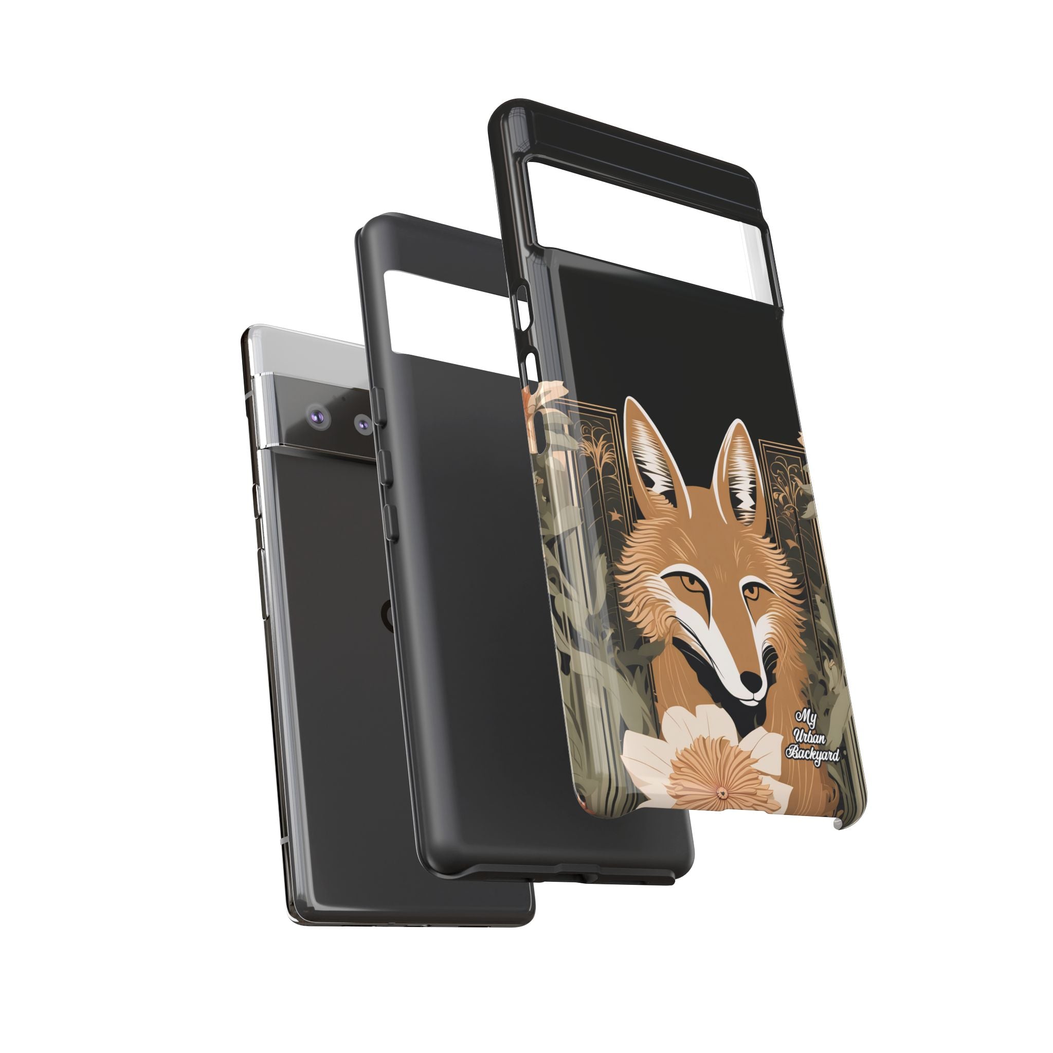 Art Deco Coyote with Flower, Cell Phone Case - Apple, Samsung, Google Pixel