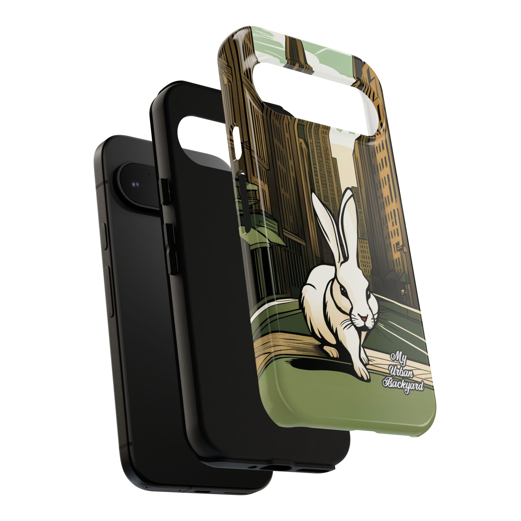 White Rabbit on a City Street, Cell Phone Case - Apple, Samsung, Google Pixel