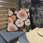 Art Deco Flowers, Terracotta accent color, Throw Pillow