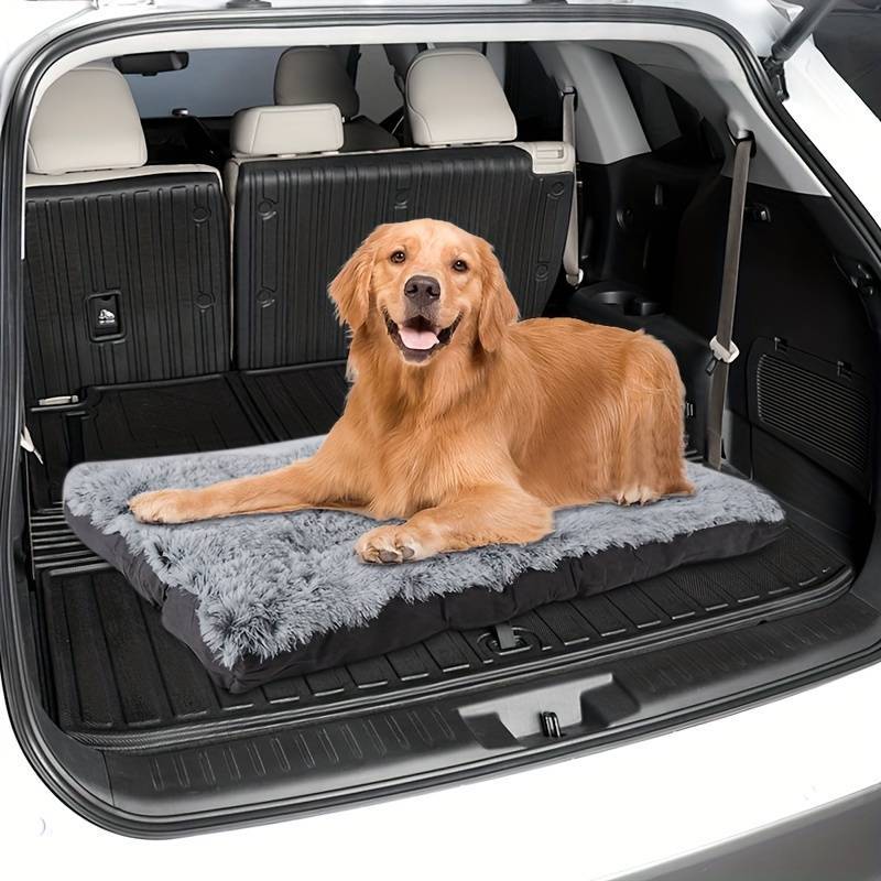 Long Plush Cozy Warm Pet Dog Bed, Washable Anti-Slip Kennel Mats