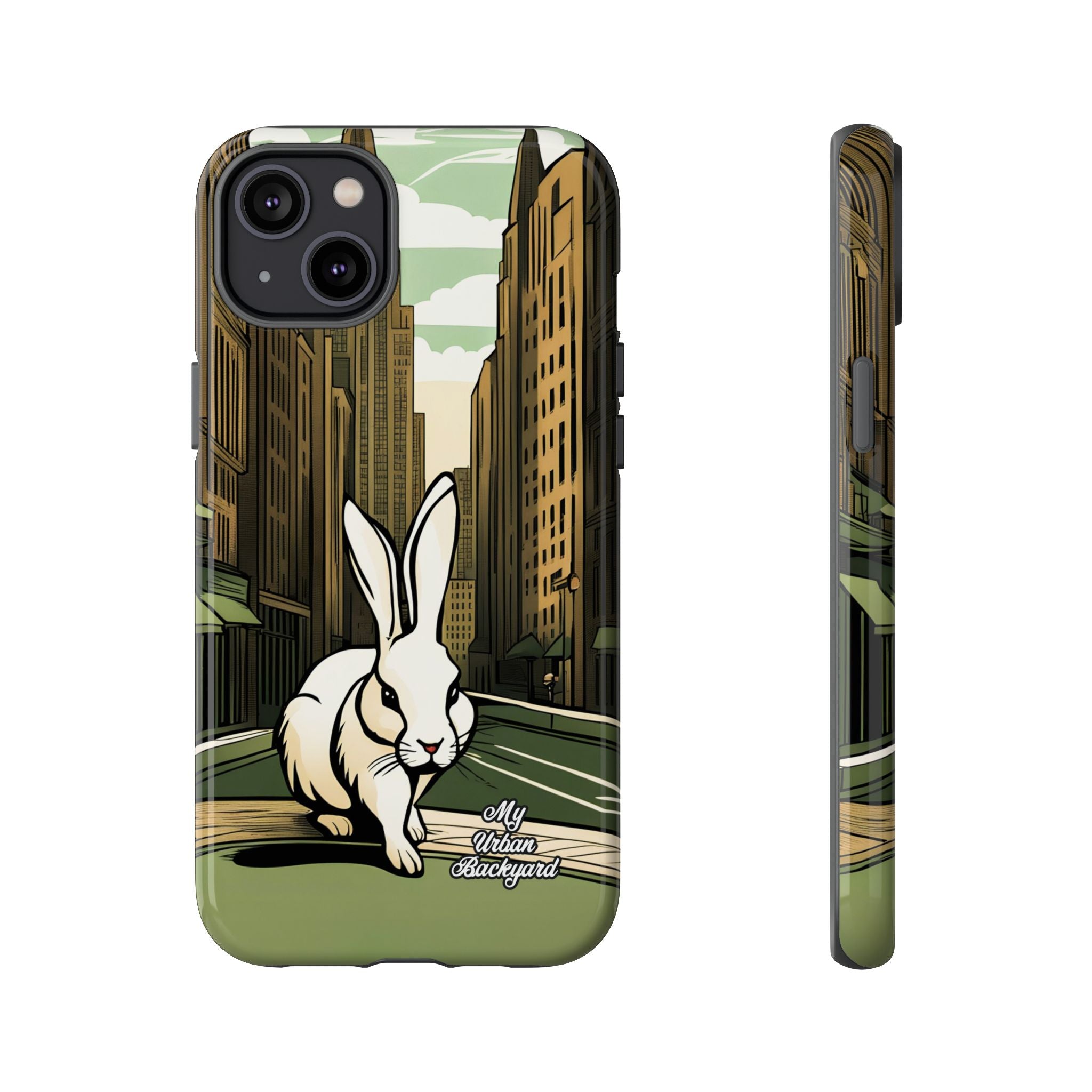 White Rabbit on a City Street, Cell Phone Case - Apple, Samsung, Google Pixel