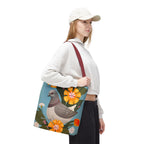 Pigeon and Yellow Flowers Tote Bag with Cotton Handles For Everyday Use, 3 Sizes